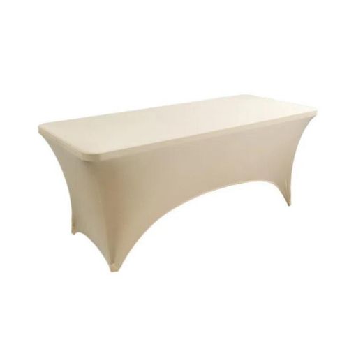 Rectangular Elastic Table Cover for Hotel & Wedding (Champagne) - 1
