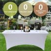 Rectangular Elastic Table Cover for Hotel & Wedding (Champagne) - 3