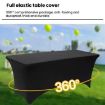 Rectangular Elastic Table Cover for Hotel & Wedding (Champagne) - 4