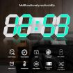 3D LED Wall Clock with APP Remote, Alarm, Date, Temp Display - 3
