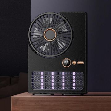 2-in-1 Electric Fan & Mosquito Killer Lamp, 3000mAh Black LED Fan - 1