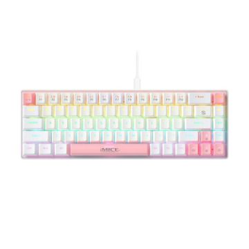 iMICE GK-690 White Pink Type-C Wired Mechanical Keyboard - 1