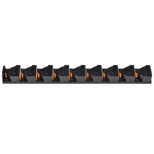 LEO 28318 Wall Mounted 9-Hole Fishing Rod Rack, Orange - 1
