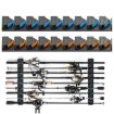 LEO 28318 Wall Mounted 9-Hole Fishing Rod Rack, Orange - 3