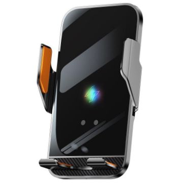 Gray Wireless Car Charger with Infrared Auto Open/Close Bracket - 1