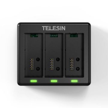 TELESIN 3 Slots Charging Base for GoPro HERO13 Black Accessories - 1