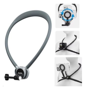 TELESIN SE2.0 Neck Holder POV Bracket with Chest Strap (Gray) - 1