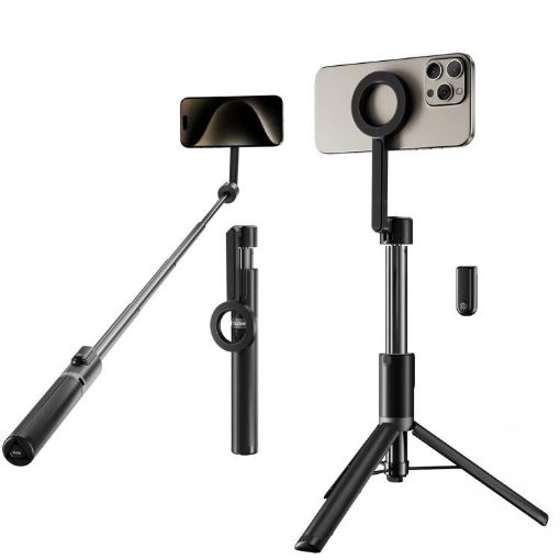 TELESIN Magnetic Selfie Stick Tripod with Bluetooth Remote (Black) - 1