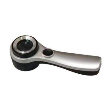 Handheld 60x Optical Glass Magnifier with LED Light (Silver Black) - 1