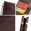 HUMERPAUL BP852 Black RFID Leather Anti-Theft Double Zipper Wallet - 5