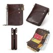 HUMERPAUL BP852 Black RFID Leather Anti-Theft Double Zipper Wallet - 6