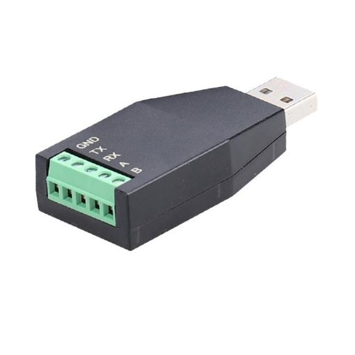 AMSAMOTION USB to RS232/485 Converter Adapter for PLC, POS (Black) - 1