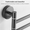 Brushed Stainless Steel Wall-Mounted Rotating Towel Rack, Four Poles - 4