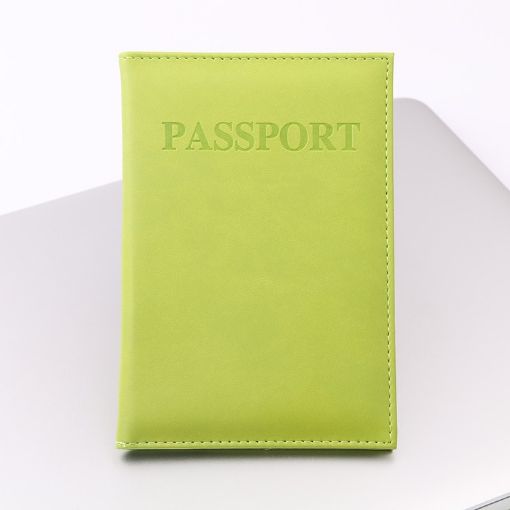 Light Green Artificial Leather Passport Cover for Travel - 1