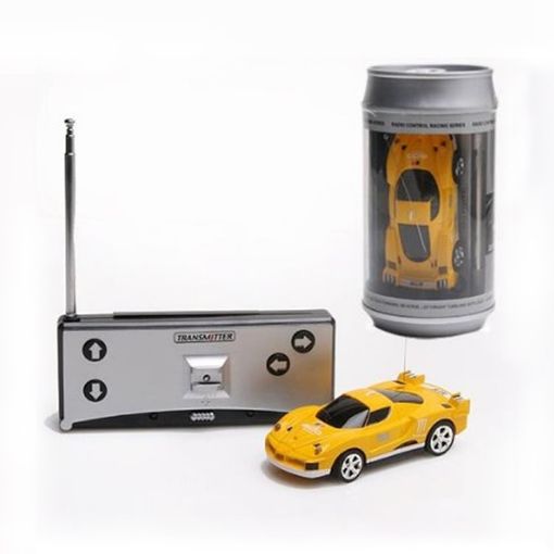 Mini Yellow RC Car - Coke Can Radio Remote Control Racing Car - 1