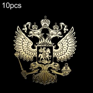 10 PCS PITREW Russia Emblem Nickel Metal Car Stickers (Gold) - 1