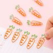 Kawaii Carrot Shaped Metal Paper Clips - 5 PCS Stationery Set - 1