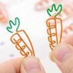 Kawaii Carrot Shaped Metal Paper Clips - 5 PCS Stationery Set - 4