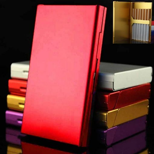 Creative Metal Ladies Red Ultra-thin Cigarette Case - 1