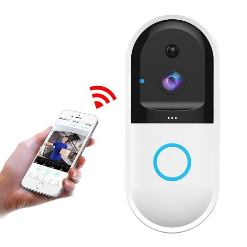 B50 White 720P WiFi Video Doorbell with Night Vision & SD Card Support - 1