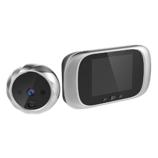 Smart DD1 Cat Eye Doorbell 2.8" LCD & Infrared Night Vision - Silver - 1