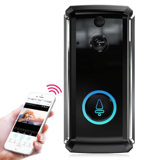 M101 WiFi Video Doorbell, Night Vision/Intercom/32GB SD (Black) - 1