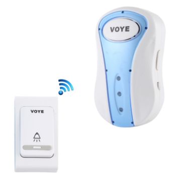 VOYE V008B Wireless Doorbell, 38 Sounds, Remote Control, US Plug, White - 1