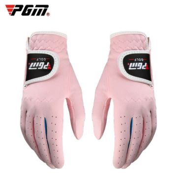 PGM Pink Microfiber Golf Gloves for Children, Size 17 - 1