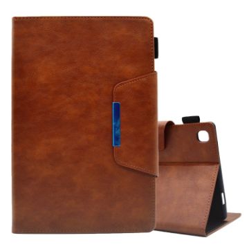 Samsung Galaxy Tab A7 10.4 Suede Magnetic Leather Case (Brown) - 1