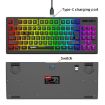 HXSJ L100 Wireless 87 Keys RGB Backlit Keyboard (Black) - 2