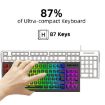 HXSJ L100 Wireless 87 Keys RGB Backlit Keyboard (Black) - 4