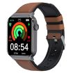 T50 1.85" Brown Leather Smart Watch IP67 Waterproof Voice Assistant - 1