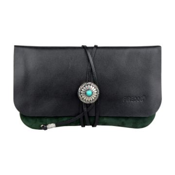 FIREDOG CL91 Dark Green Leather Sheepskin Tobacco Bag - 1