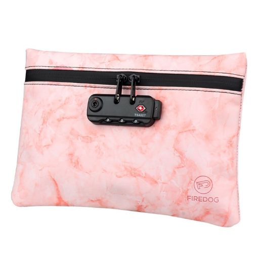 FIREDOG CL93 Portable Deodorant Bag with Lock (Marble Red) - 1