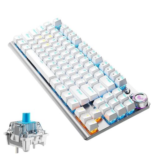 AULA F3001 RGB 87 Keys Wired/Wireless/Bluetooth Gaming Keyboard - 1