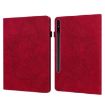 Red Peacock Embossed Leather Case for Galaxy Tab S10+/S9+ - 1