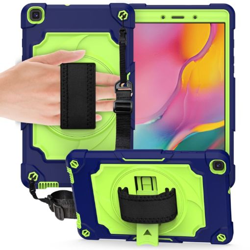 Samsung Tab A 8.0 T290 Shockproof 360 Case with Holder (Navy/Grey) - 1