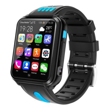 W5 1.54" Dual Camera Smart Watch, SIM/GPS, 3GB+32GB, Black Blue - 1