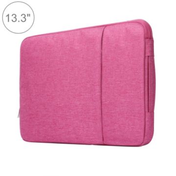 Magenta 13.3" Denim Laptop Bag for MacBook & Lenovo with Zipper - 1