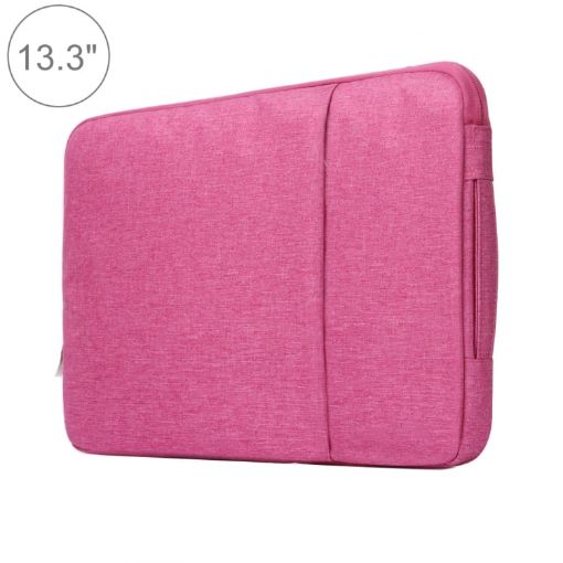 Magenta 13.3" Denim Laptop Bag for MacBook & Lenovo with Zipper - 1