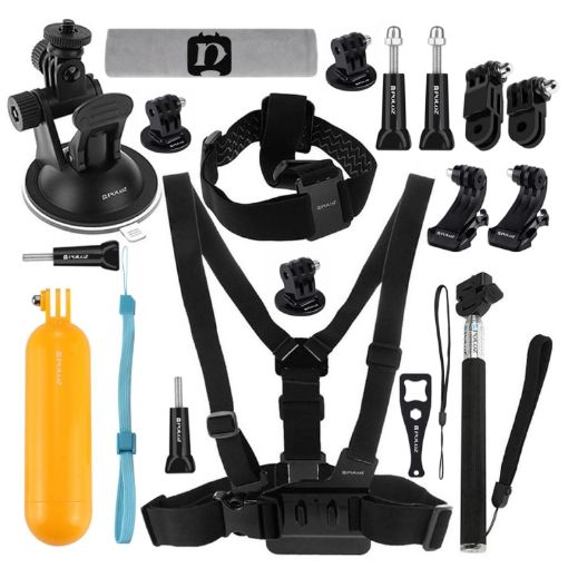 PULUZ 20 in 1 Combo: GoPro, Insta360, DJI Mounts & Straps Kit - 1