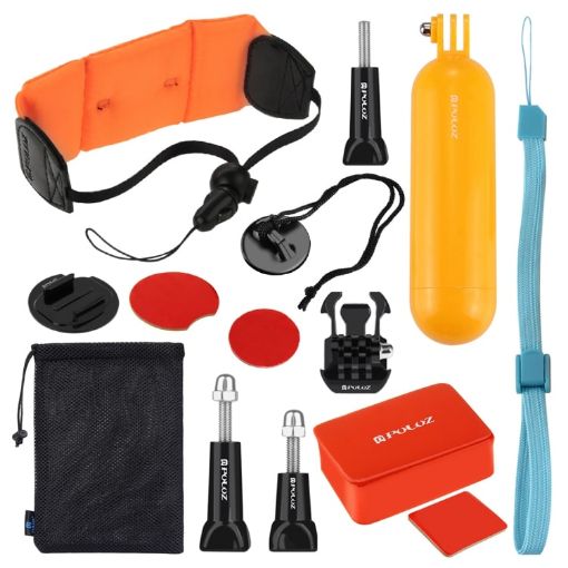 14 in 1 Surfing Kit for GoPro, Insta360, DJI: Grip, Strap, Mount, Bag - 1
