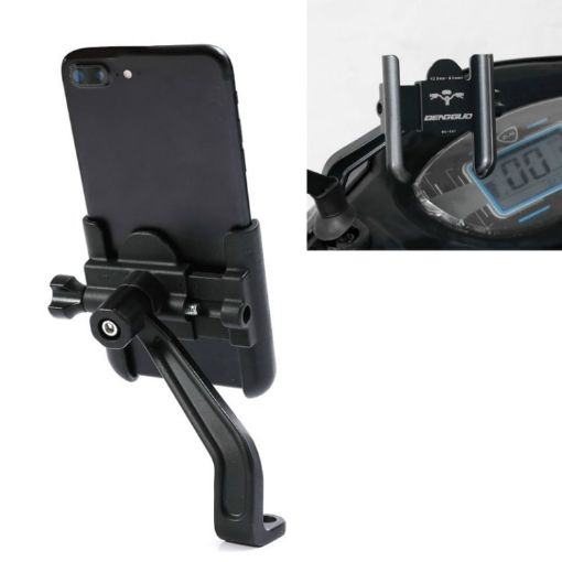 BENGGUO Aluminum Phone Holder for Bike/Motorcycle, Black - 1