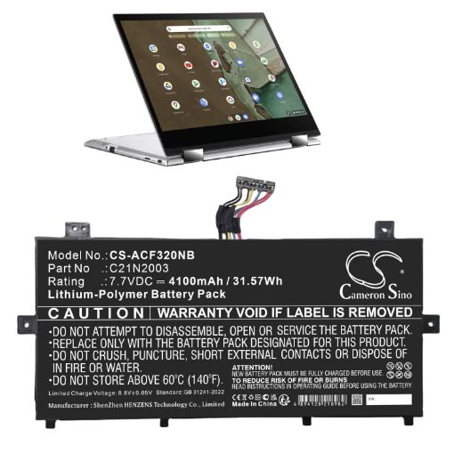 Asus Chromebook Flip CM3200 Battery (p/n 0B200-03800100) - 1