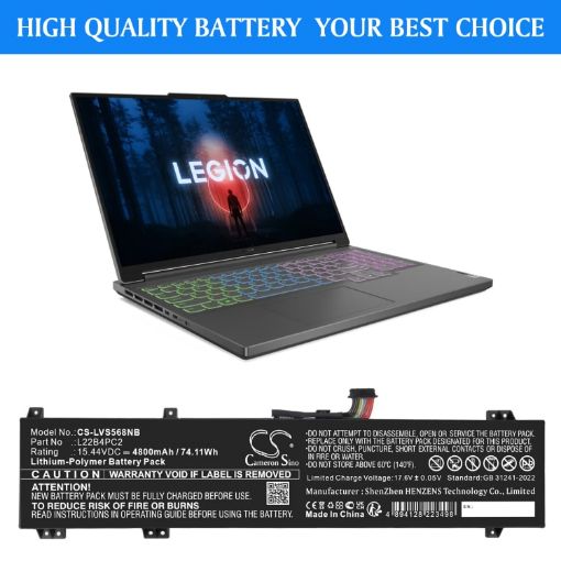 Battery for Lenovo Legion Slim 5 16APH8 (p/n 5B11K38740 5B11K38743) - 1