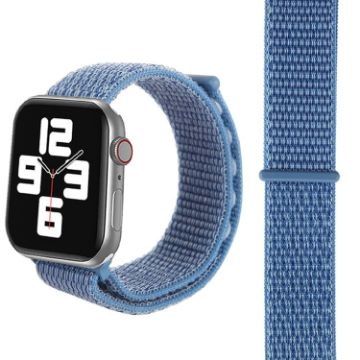 Apple Watch Nylon Band 46/49/45/44mm Peacock Blue Magic Stick Strap - 1