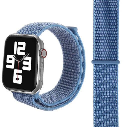 Apple Watch Nylon Band 46/49/45/44mm Peacock Blue Magic Stick Strap - 1