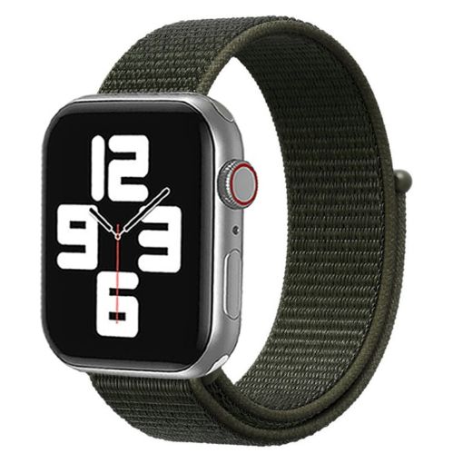 Apple Watch Nylon Band 42/41/40/38mm Army Green Magic Stick Strap - 1