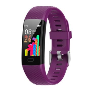 Y10 Smart Bracelet: Call, Heart Rate, BP, Sleep & Oxygen Monitor - Purple - 1
