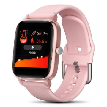T98 1.4" Smart Watch Pink - IP67 Waterproof, Temp/Heart/BP Monitor - 1